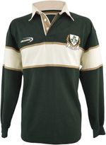 Ireland Bottle Green Rugby Shirt with 3 Shamorck Crest Long Sleeve - 100% Cotton