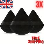 3Pcs Velvet Triangle Powder Puff Sponge Blender Makeup Sponge Soft UK