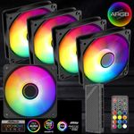 3/4/5/6 Pack PC Case Cooling Fan Set PWM ARGB LED 120mm Aura Sync With Hub UK