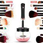 Electric Makeup Brush Cleaner & Dryer Machine Automatic Spin Washer Tool Black