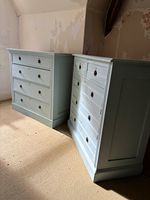 2 x Edwardian  painted Wood Chests of Drawers 5 Drawer Freestanding.