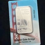 1 Oz Pamp Golden Gate Bridge 999 Silver Bar TEP