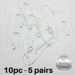 5 Pairs | 10pcs - Genuine 925 Sterling Silver French Hook Earwires - 22 x 9mm