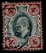 GB EDVII SG238 SPEC M24(2), 4d deep green & choc-brown (C), FU. Cat £20. CDS