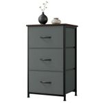3 Drawer Fabric Dresser Storage Chest Narrow Bedside Table Bedroom Living Room