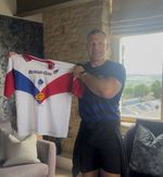 Authentic Hand signed Mint condition GB Rugby League shirt by Stuart Fielden