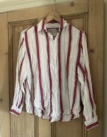 Vintage Calvin Klein Women’s Striped Shirt 8-10 1980s 