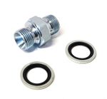 Male/Male BSP Equal Adaptor  - 60° Cone Sizes 1/8" -  1" BSP With Bonded Washers