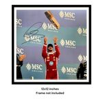 Lewis Hamilton Hand Signed Ferrari Trophy #1 Driver Podium Photo PSA QO & COA