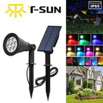 T-SUN Solar 7 LED Spotlight Waterproof Outdoor Garden Lighting Yard Spot Lights