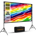 TOWOND 120" Projector Screen with Stand 4K HD Portable Outdoor Cinema Screen