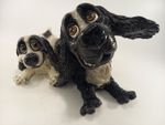 Pets with Personality Figurine Springer Spaniel & Pup Black & White