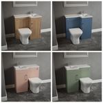 900mm L shape Bathroom Furniture Pastille Range Left-Right-Toilet Option-Handles