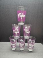 SET OF 6 NEW ARTIST FORMALLY KNOWN AS PRINCE SYMBOL 16 OZ PURPLE PAISLEY GLASSES