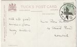 1908 NORWICH XMAS CROSS 'X' POSTMARK ON PPC TO FIONA FULLER 14 STUART ROAD LOCAL