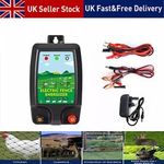 Electric Fence Energiser 12v Battery Power 1.5J-2J 10km Horse Fencing Kit (12KV)