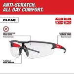 Milwaukee Anti-Fog Safety Glasses Clear Lens Black Red Frame 1 Pair New