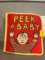 Jellycat Peek A Baby Soft Cloth Sensory Book - Crinkle Flap Interactive Toy