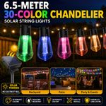 6.5M LED Solar Retro Bulb String Light Garden Outdoor Decor Fairy Lamp for Patio