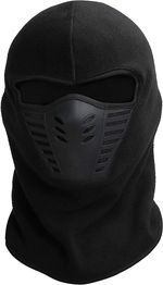 Balaclava for Men - Airsoft Mask - Face Warmer - One Size - Black - By TRIXES