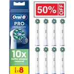 Oral-B PRO Cross Action Replacement Electric Toothbrush Heads White - Pack of 8