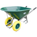 Bertie Barrow 160L Twin Wheel Wheelbarrow Heavy Duty Stable Yard Garden