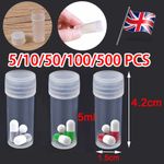 5ml Plastic Sample Bottle Test Tube Medicine Seeds Powders Storage Containers