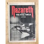 NAZARETH FOOL CIRCLE POSTER SIZED original music press advert from 1981 - printe