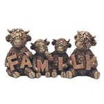 Highland Cow Family Ornament Figurine