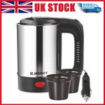 24V Car Kettle 500ML Travel Hot Water Heater Portable Van Caravan Camper Silver