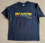 PAUL MCCARTNEY BACK IN THE WORLD VINTAGE 2003 TOUR TSHIRT BEATLES XL