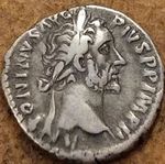 ROMAN COIN SILVER DENARIUS OF ANTONINUS PIUS 1 OF THE 5 GOOD EMPERORS MAR @ 1.20