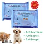 2 x 20 wipes - CLX Dog Wet Cleaning Wipes - DEAL pocket size dog wipes - 2 packs