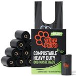Dog Poo Bags | Tuff Pets 100% Compostable Strong Poop Bags w/Handles & Dispenser