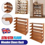4/5/6 Tier Bamboo Shoe Rack Storage Shelf Unit Cabinet Organiser Footwear Stand