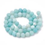 Frosted Amazonite Round Beads - 6mm - Natural Gemstone Healing Crystal- 1 Strand
