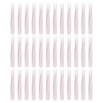 30 Pack Plastic Tweezers for Crafts, 3.1" Pointed Tweezers Bulk(Pink)