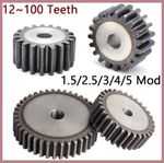 Spur Gears Pinion Gear 1.5/2.5/3/4/5 Mod Transmission Gears 45# Steel Flat Gears