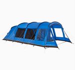 Vango Hampton 800DLX 8 Person Blue Tunnel Tent, 3000mm, 2 Door 4 Window