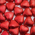 200 RED FOIL CHOCOLATE LOVE HEARTS WEDDING FAVOURS VALENTINES