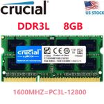 Crucial 8GB DDR3L 1600MHZ  PC3L-12800 204-Pin SO-DIMM  Laptop Memory Model RAM