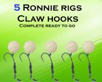 5 Ready Tied Ronnie Rigs / Spinner rigs CLAW STYLE HOOKS Korda Carp fishing