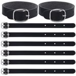 GORGECRAFT 10Pcs Leather Luggage Labels Strap Adjustable Black 19.5cm, 