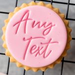 Custom Text Cupcake Cookie Stamp | Personalised Fondant Embosser & Cutter M&S