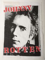 Johnny Rotton Jacket Patch (R3E/HSE) White Fabric Red & Black (JSF6) Sex Pistols