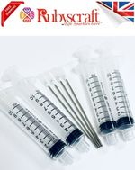 4pcs 10ml Syringes & Blunt Tip Needles for Thick Glue Ink, Glue,Craft Dispensing