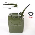 20 Litre For Metal Petrol Can Pouring Spout Flexible Olive Green Color Design