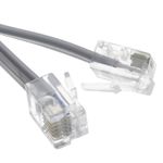 1m FLAT RJ12 6P6C to RJ12 6P6C Cable Plug to Plug (RJ11 with 6 wire) [007732]