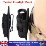 Tactical Flashlight Pouch Holster, Rotatable Holder Belt Clip Tactical Torch Car