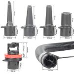 1Set Air Pump Inflatable Tube Hand Pump Hose 5 Different Nozzle Sizes For Kayak